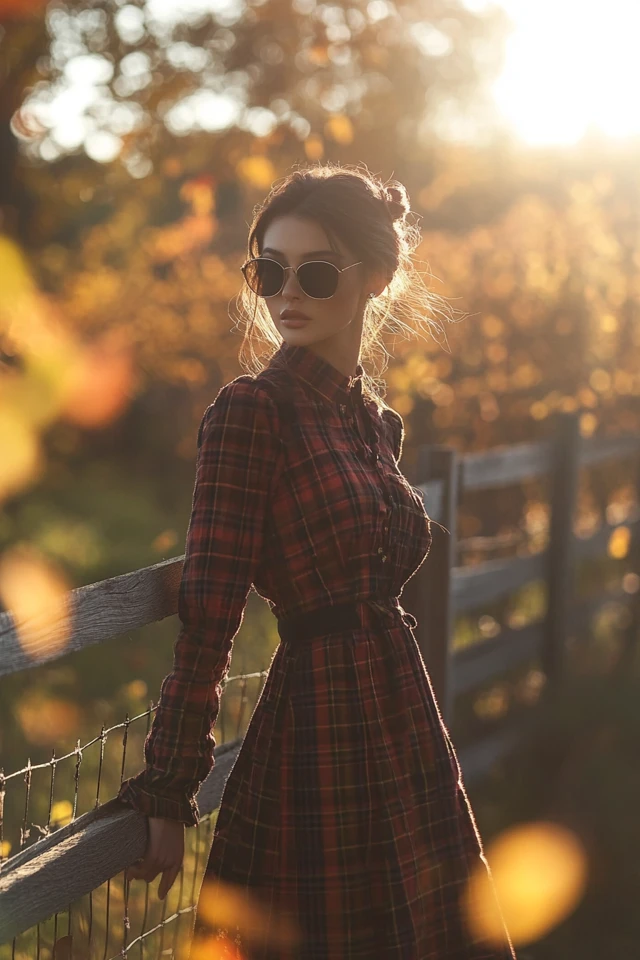 Striking Plaid Dresses for Fall Layers