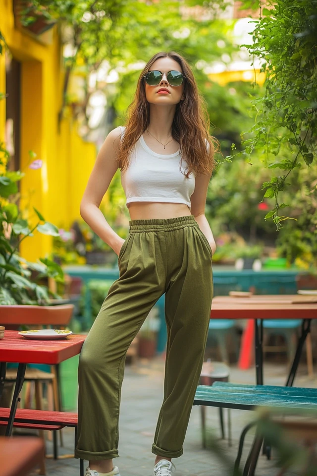 Casual Paperbag Waist Pants for Relaxed Looks